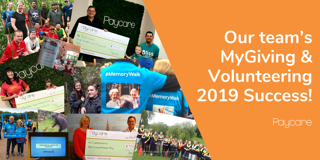 Our team’s MyGiving & Volunteering 2019 Success!