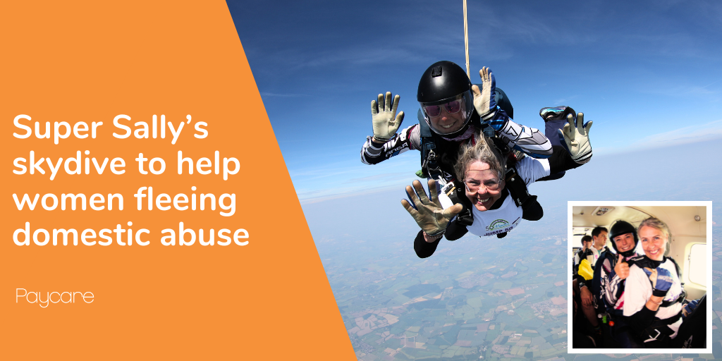 Super Sally’s skydive to help women fleeing domestic abuse